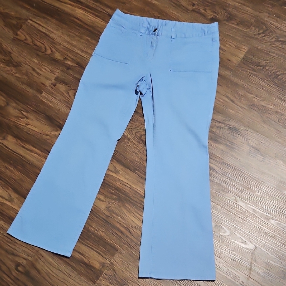 Style & Co Petite Women's 12P Light Blue Bootcut Pants Stretch Cotton Career